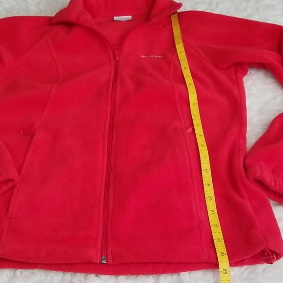 Columbia Red Fleece Sport Zippered Jacket. S - Picture 10 of 14